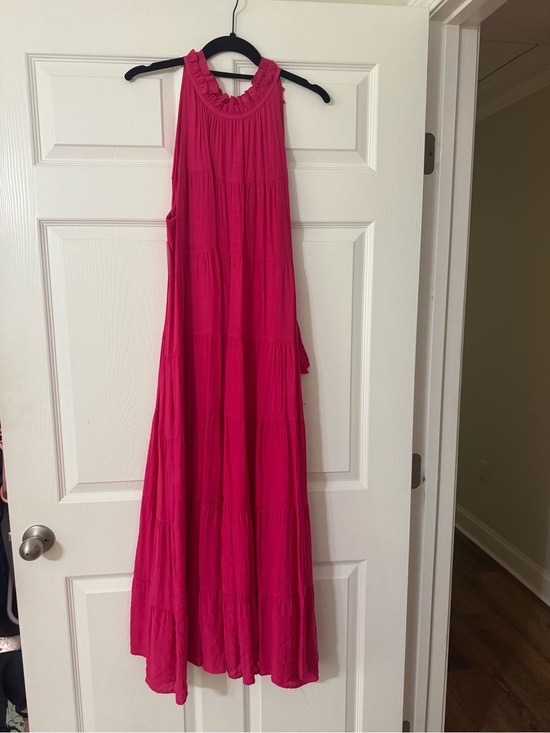 entro Dresses & Skirts - entro Hot Pink Sleeveless Tiered Maxi Dress